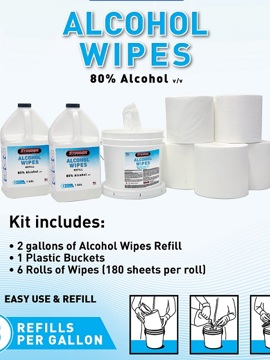 Janitorial Supplies General - Stinger Auto Sani-Wipes 80% Alcohol With Bucket and Chemical